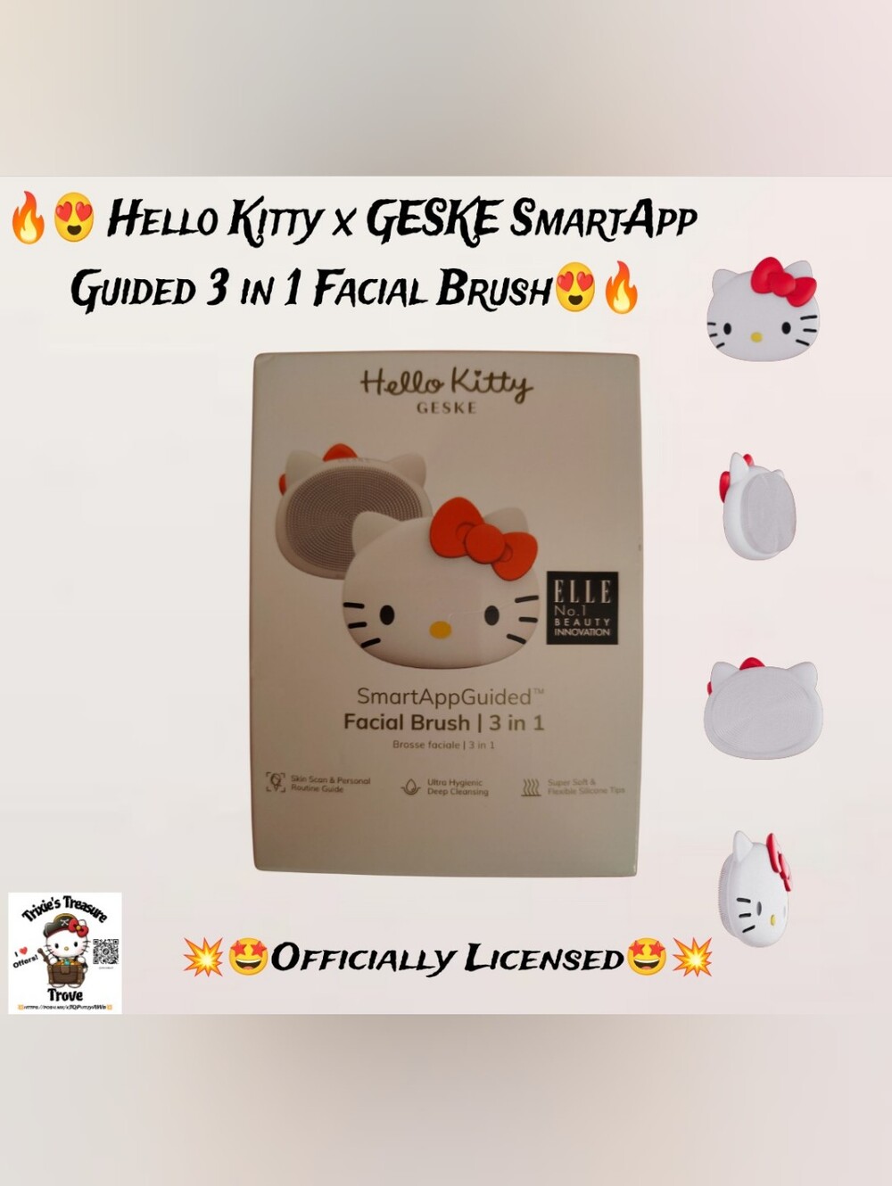 Hello Kitty x GESKE 3-In-1 SmartApp Guided Facial Brush